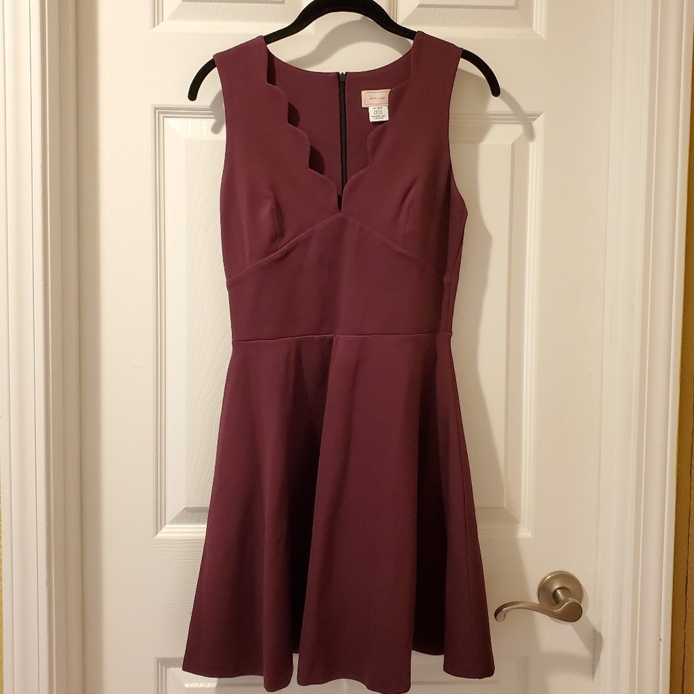 Love...Ady Scallop neck fit and flare dress